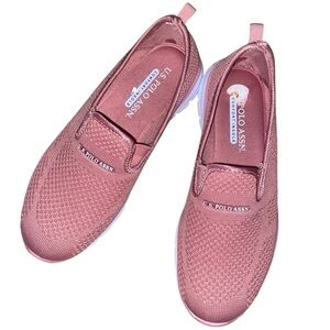 US Polo ASSN Comfort Insole Slip-on sneaker shoes light mauve and white SZ 7 NEW